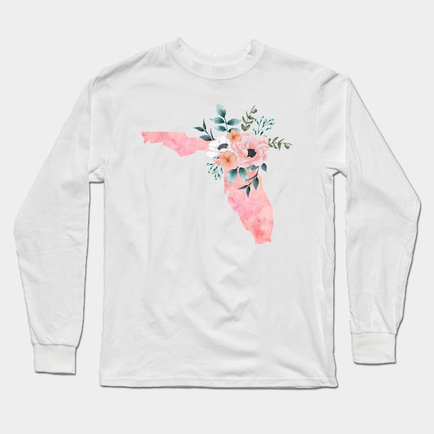 Florida Floral Long Sleeve T-Shirt by bloomnc